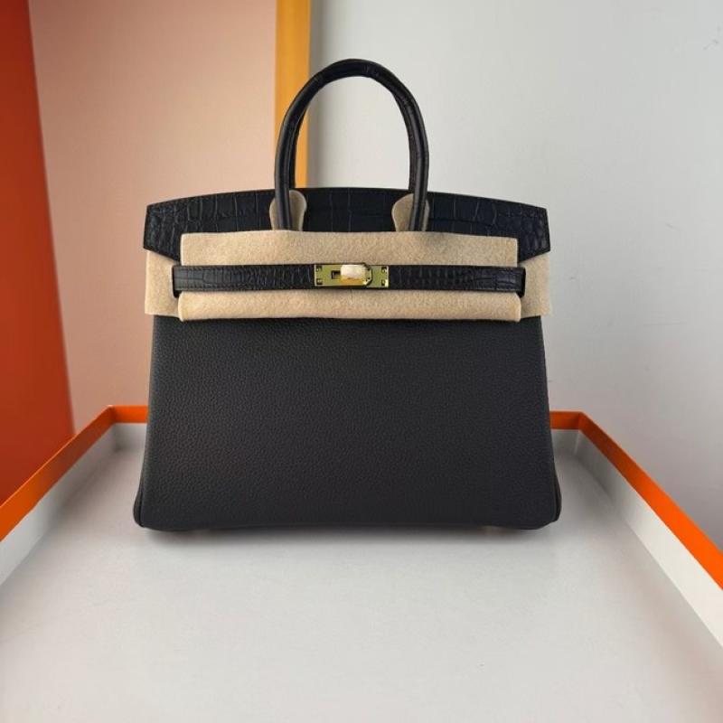 Hermes Birkin Bag togo Leather Nile Crocodile Black
