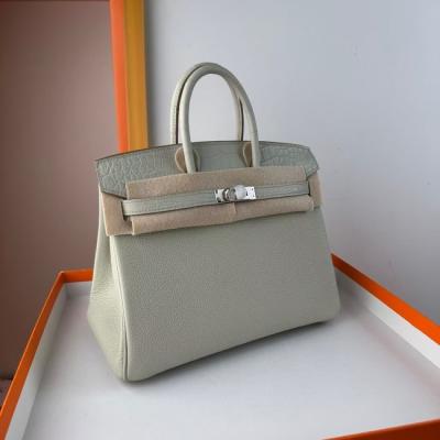 Hermes Birkin Bag togo Leather Nile crocodile Light Pastel Grey