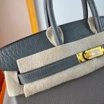 Hermes Birkin Bag togo Leather Nile Crocodile Slate Grey