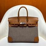 Hermes Birkin Bag togo Leather & Canvas Brown