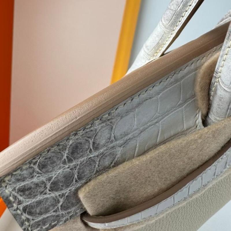 Hermes Birkin Bag togo Leather Nile Crocodile Cream