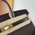 Hermes Birkin Bag togo Leather Nile Crocodile Chocolate Brown