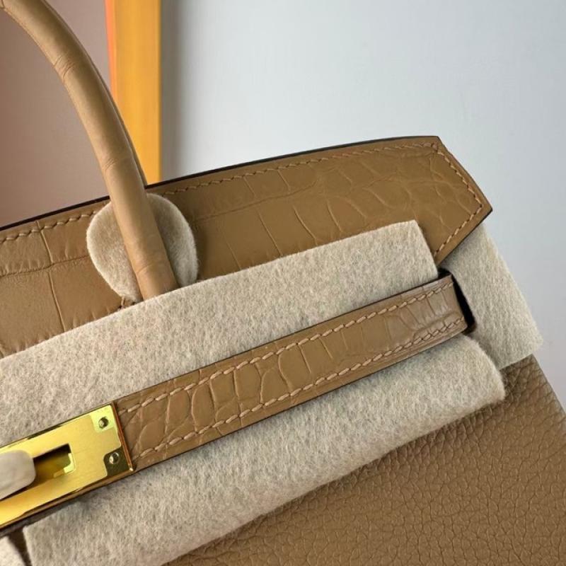 Hermes Birkin Bag togo Leather Nile Crocodile Warm Tan