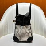 Hermes Birkin Bag togo Leather & Canvas Black White