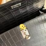 Hermes Kelly Shoulder Bags Nile Crocodile Leather Black